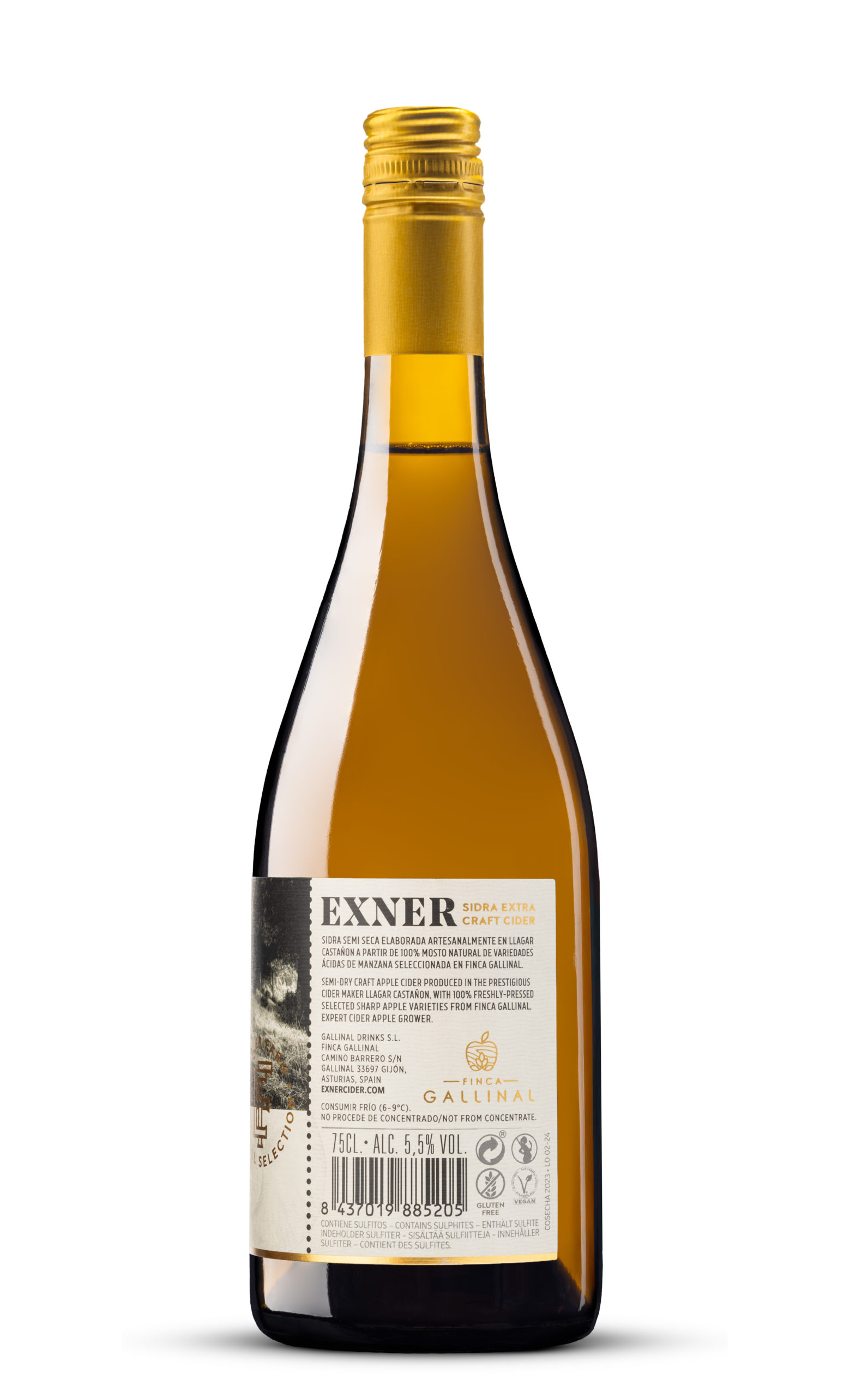 EXNER Sidra Artesana 75 cl. 3 bot. + Sidra Única 75 cl. 3 bot. caja de 6 - Imagen 3